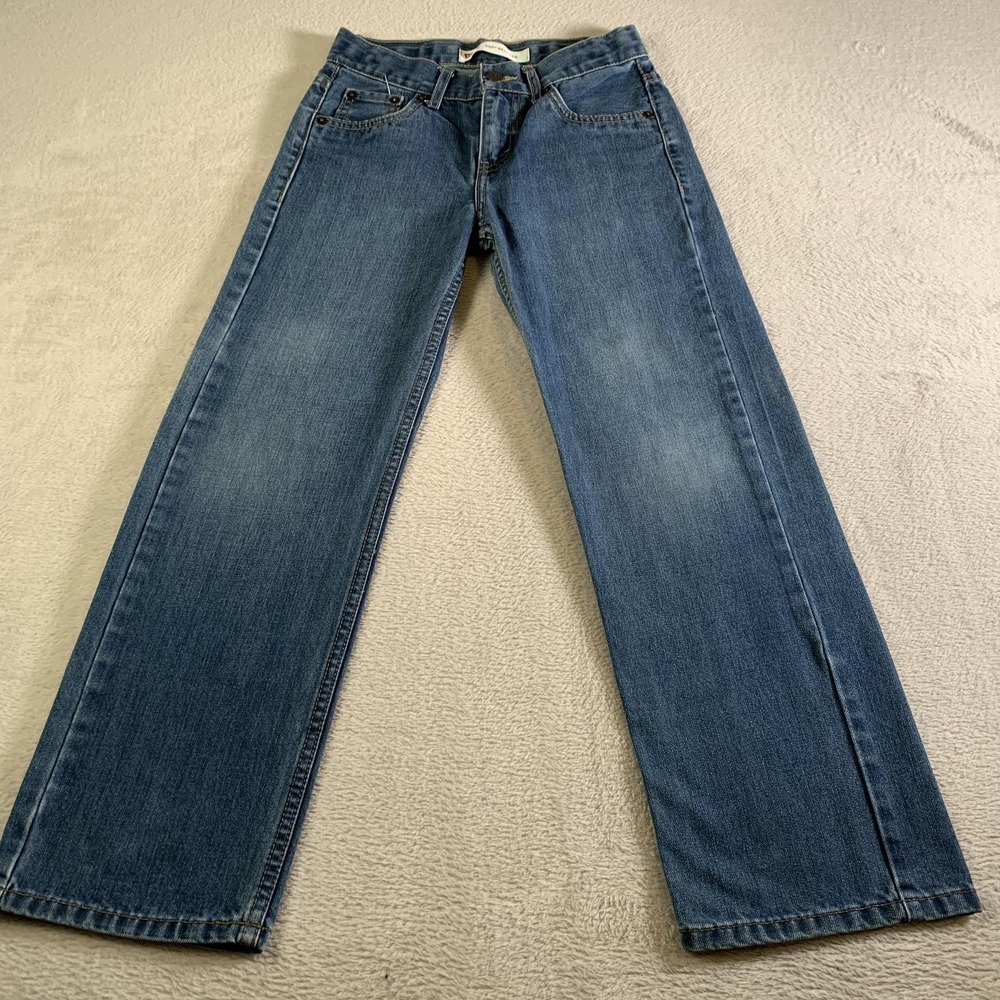 Levis 550 Relaxed Jeans Girls 10 25x25 Blue‎ Medium Wash Mid Rise Straight Denim